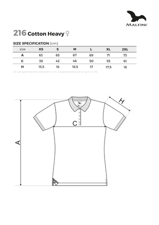 KOSZULKA POLO HEAVY PIQUE damska T-SHIRT 100% BAWEŁNIANA