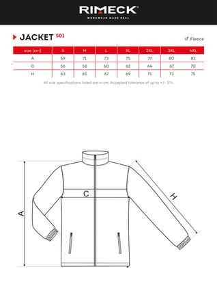 Polarowa Bluza Męska Jacket 501 Malfini – Ciepła 280 g 
