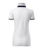 Koszulka Pique Polo damska polówka COLLAR UP 100% bawełna biała