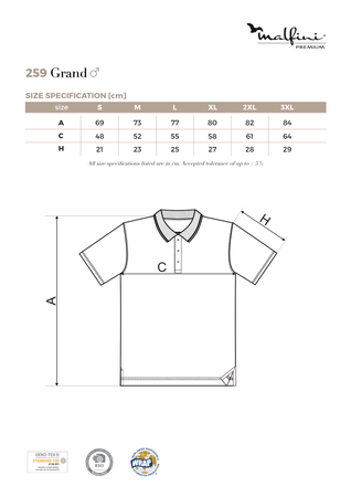 Męska Polo GRAND z Bawełny Merceryzowanej Single Jersey