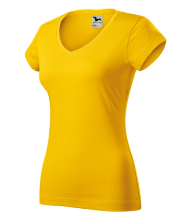 Koszulka damska gładka 180 g/m² Malfini Fit V-neck 162 slim z dekoltem w serek 100 % bawełna 