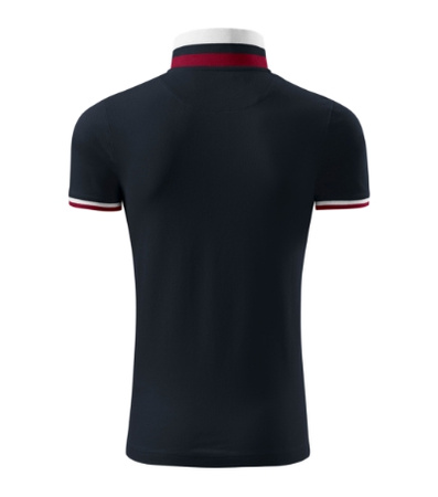 Koszulka Pique Polo męska polówka COLLAR UP 100% bawełna niebieska