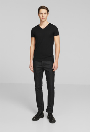 Koszulka męska dopasowana 180 g/m² 100% bawełna slim-fit Malfini V-neck 146 serek elegancka 