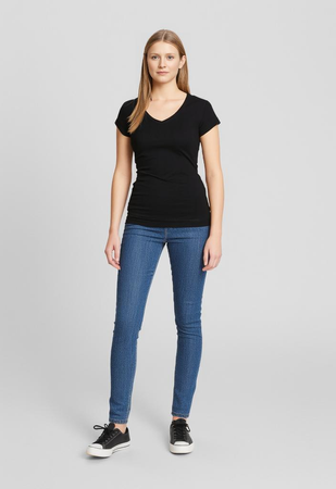 Koszulka damska gładka 180 g/m² Malfini Fit V-neck 162 slim z dekoltem w serek 100 % bawełna 
