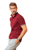 Koszulka Pique Polo męska polówka COLLAR UP 100% bawełna czerwona