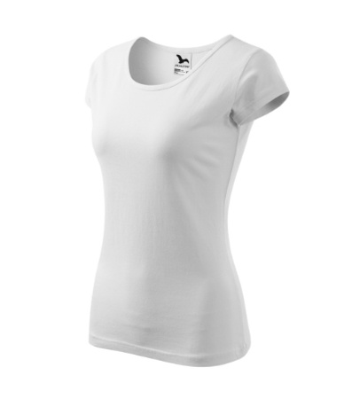 Dopasowana Koszulka Damska T-shirt bawełniana PURE 122 biała