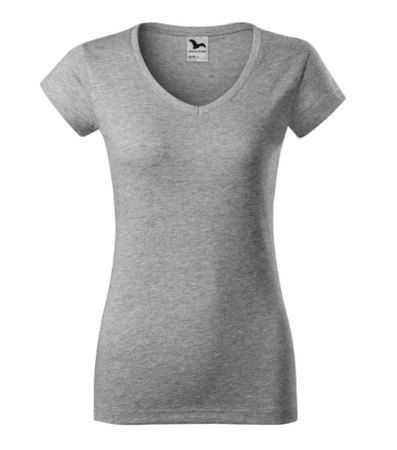 Koszulka damska gładka 180 g/m² Malfini Fit V-neck 162 slim z dekoltem w serek 85% bawełna 