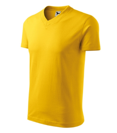 Koszulka Męska Żółta w serek Malfini V-Neck 102 regular 100 % bawełna 