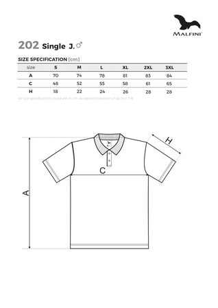 KOSZULKA POLO SINGLE J. męska T-SHIRT BAWEŁNA Czarna