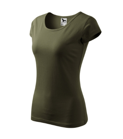 Dopasowana Koszulka Damska T-shirt bawełniana PURE 122 Wojskowa