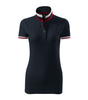 Koszulka Pique Polo damska polówka COLLAR UP 100% bawełna niebieska