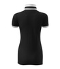 Koszulka Pique Polo damska polówka COLLAR UP 100% bawełna czarna
