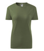 Bawełniana Koszulka Damska Dopasowany Krój CLASSIC NEW KHAKI