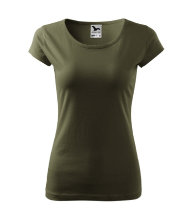 Dopasowana Koszulka Damska T-shirt bawełniana PURE 122 Wojskowa