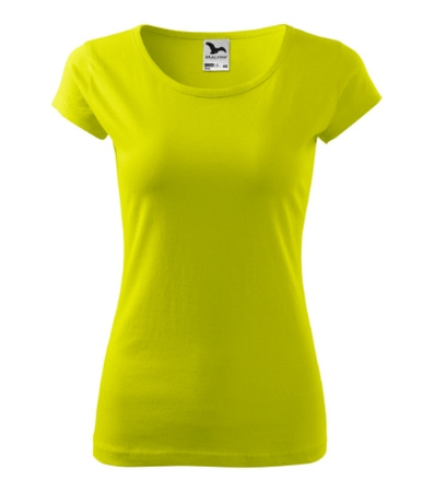 Dopasowana Koszulka Damska T-shirt bawełniana PURE 122 Limetkowa
