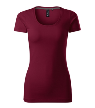 Elastyczna Koszulka Damska Slim-Fit Bawełna Garnet ACTION