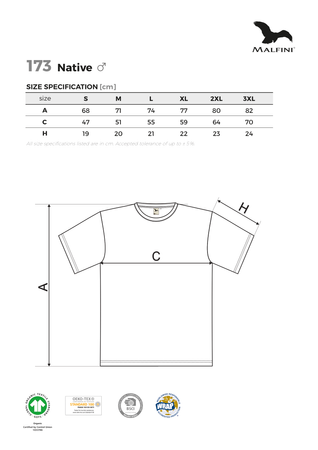 DOPASOWANA Koszulka Męska SLIM-FIT NATIVE ORGANICZNA