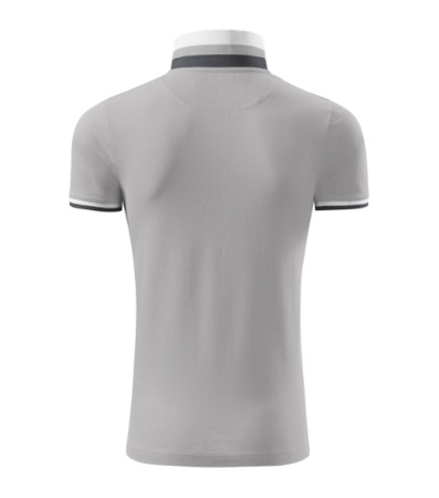 Koszulka Pique Polo męska polówka COLLAR UP 100% bawełna silver gray