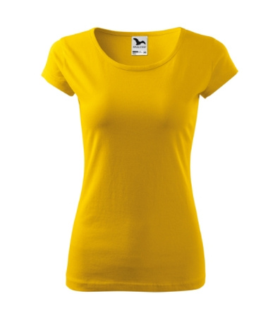 Dopasowana Koszulka Damska T-shirt bawełniana PURE 122 Żółta