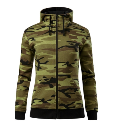 Bluza CAMO ZIPPER dla kobiet, z miękkiej mieszanki bawełny i poliestru