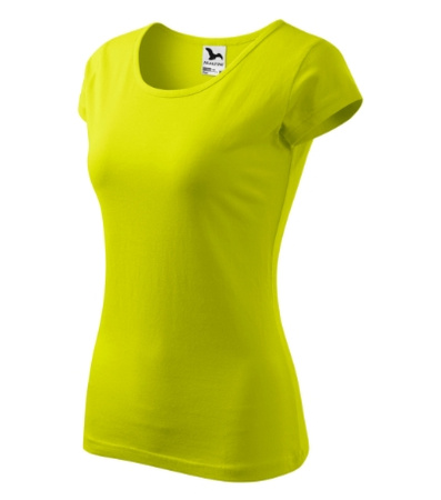 Dopasowana Koszulka Damska T-shirt bawełniana PURE 122 Limetkowa