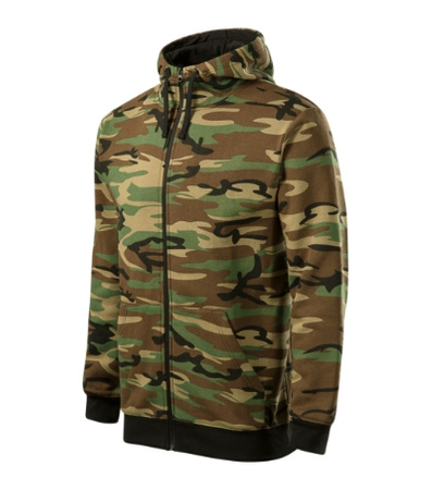 Bluza Męska z kapturem Camo Zipper Malfini grubsza 300g/m² 65% bawełna, militarny styl 