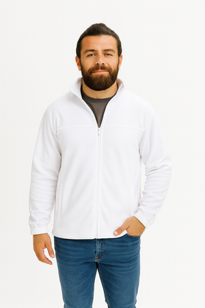 Polar męski JHK FLRA-300 – rozpinany 300 g/m², wysoka stójka, kieszenie