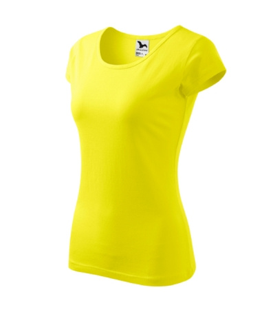 Dopasowana Koszulka Damska T-shirt bawełniana PURE 122 Cytrynowa