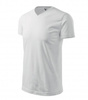 Wzmocniona Biała Koszulka HEAVY V-NECK Bez Szwów Bocznych Bawełna