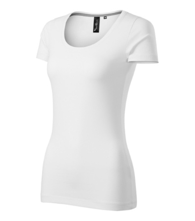 Elastyczna Koszulka Damska Slim-Fit Bawełna Biała ACTION