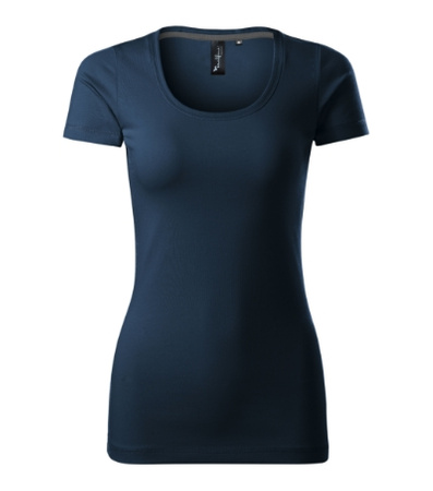Elastyczna Koszulka Damska Slim-Fit Bawełna Granatowa ACTION