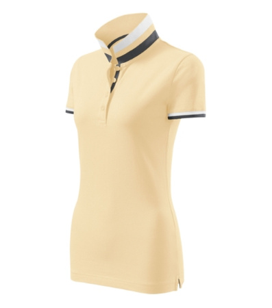 Koszulka Pique Polo damska polówka COLLAR UP 100% bawełna żółta