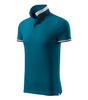 Koszulka Pique Polo męska polówka COLLAR UP 100% bawełna niebieska
