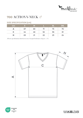 Koszulka męska slim-fit w serek Malfini PREMIUM 180 g/m² Action V-neck 700 dopasowana 95 % bawełna
