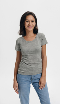 Damska Koszulka WEŁNA MERYNOSOWA MERINO RISE Slim-Fit Szara