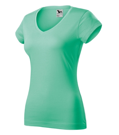 Koszulka damska gładka 180 g/m² Malfini Fit V-neck 162 slim z dekoltem w serek 100 % bawełna 
