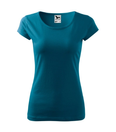 Dopasowana Koszulka Damska T-shirt bawełniana PURE 122 Petrol Blue