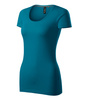 Elastyczna Koszulka Damska Slim-Fit Bawełna Petrol Blue ACTION
