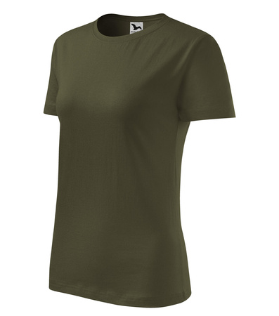 Bawełniana Koszulka Damska Dopasowany Krój CLASSIC NEW MILITARY