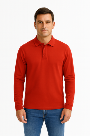Koszulka Męska Polo PORA JHK 210g/m² Bawełniana Długi Rękaw