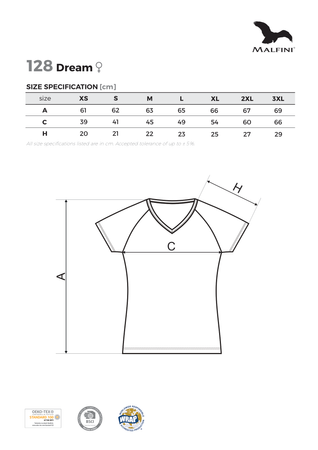 Elastyczna damska koszulka Bawełna MALFINI DREAM Slim-Fit MIĘTOWA