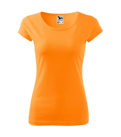 Dopasowana Koszulka Damska T-shirt bawełniana PURE 122 Mandarynkowa