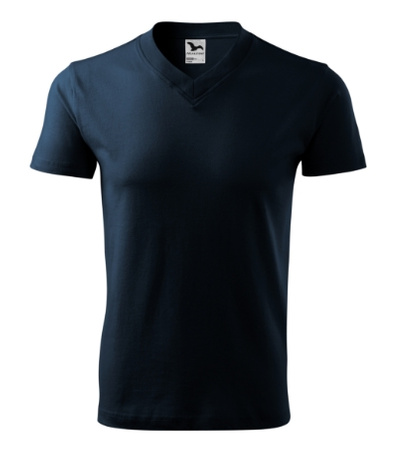 Koszulka Męska Granatowa w serek Malfini V-Neck 102 regular 100 % bawełna 