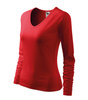 Bluzka damska Elegance Malfini – Długi Rękaw, Dekolt V w serek, BAWEŁNA + ELASTAN, slim‑fit 