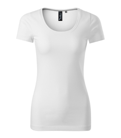 Elastyczna Koszulka Damska Slim-Fit Bawełna Biała ACTION