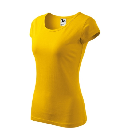 Dopasowana Koszulka Damska T-shirt bawełniana PURE 122 Żółta