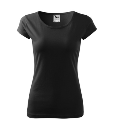 Dopasowana Koszulka Damska T-shirt bawełniana PURE 122 Czarna