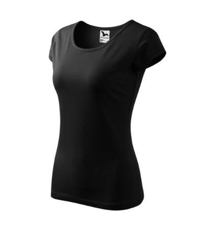 Dopasowana Koszulka Damska T-shirt bawełniana PURE 122 Czarna