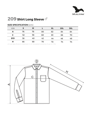 Elegancka Koszula Męska Komfort Style LS MALFINI 100% bawełna
