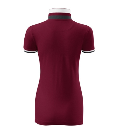 Koszulka Pique Polo damska polówka COLLAR UP 100% bawełna czerwona
